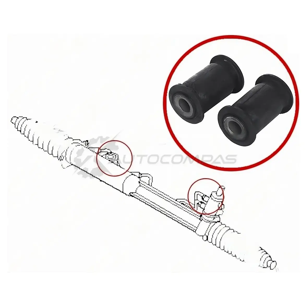 Сайлентблок рулевой рейки (комплект) VOLKSWAGEN TAUAREG 03-/AMAROK 10-/AUDI Q7 06-15 SAT B ZLS2BC 1422873132 ST7L8422062LB