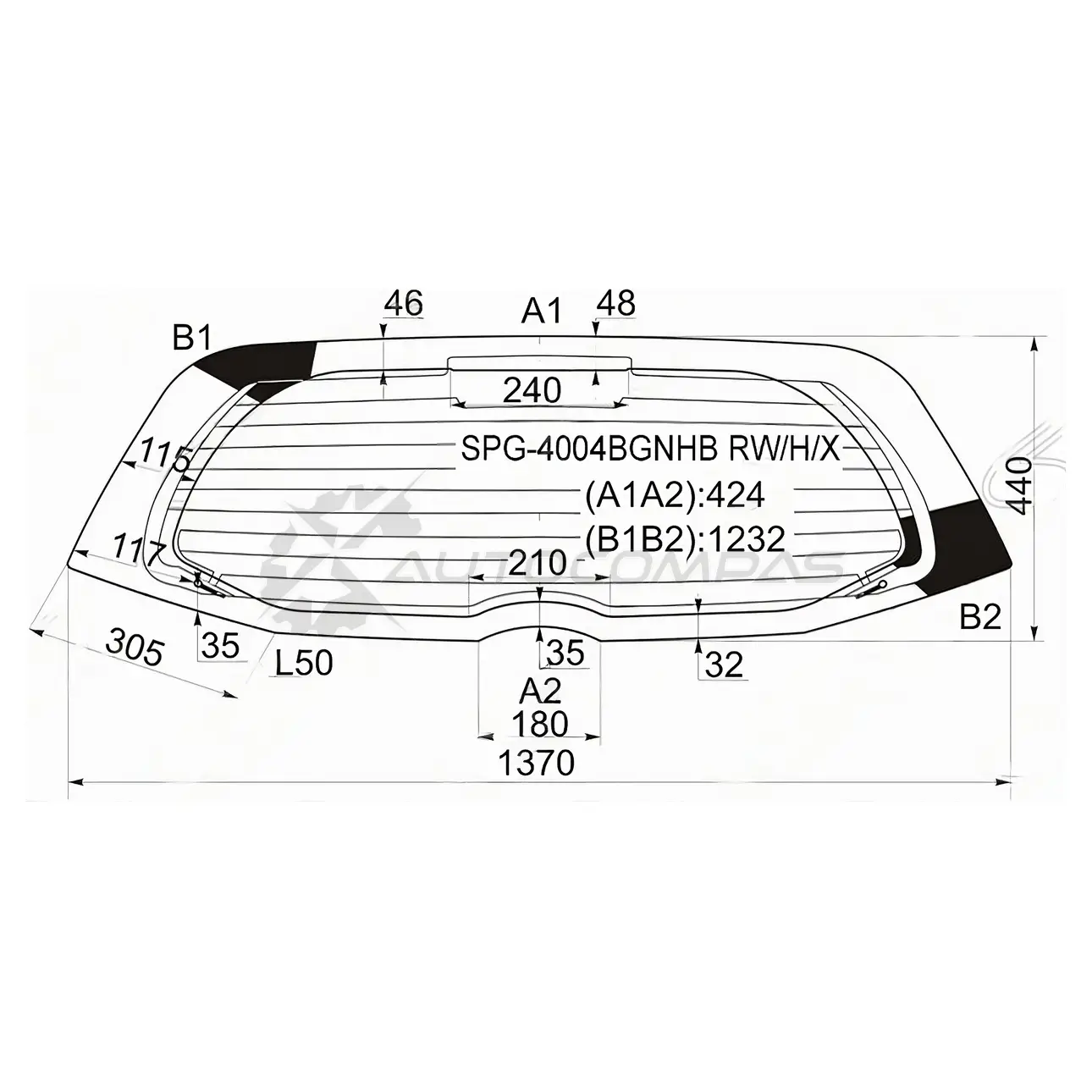 Стекло заднее с обогревом HONDA FIT/JAZZ 07-13 SAT 88F3 8P 1440990415 SPG4004BGNHBRWHX