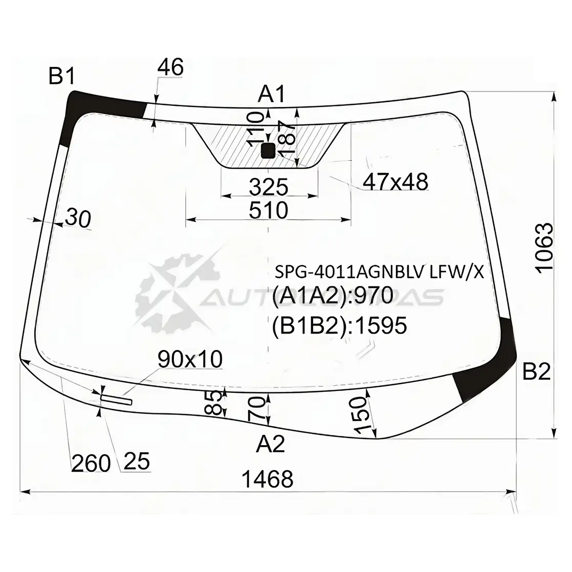 Стекло лобовое HONDA CR-V RM1/RM4 12-17 SAT 1440990466 459 J2M SPG4011AGNBLVLFWX изображение 0