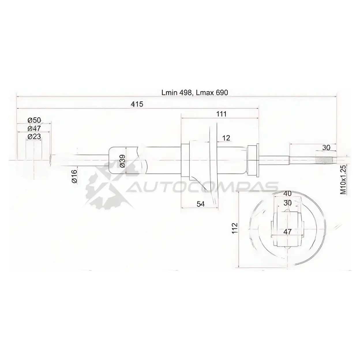 Стойка амортизатора задняя MAZDA DEMIO/FORD FESTIVA 98-02 слева=справа SAT 86P NF3N STDC2028700A 1422809579 изображение 0