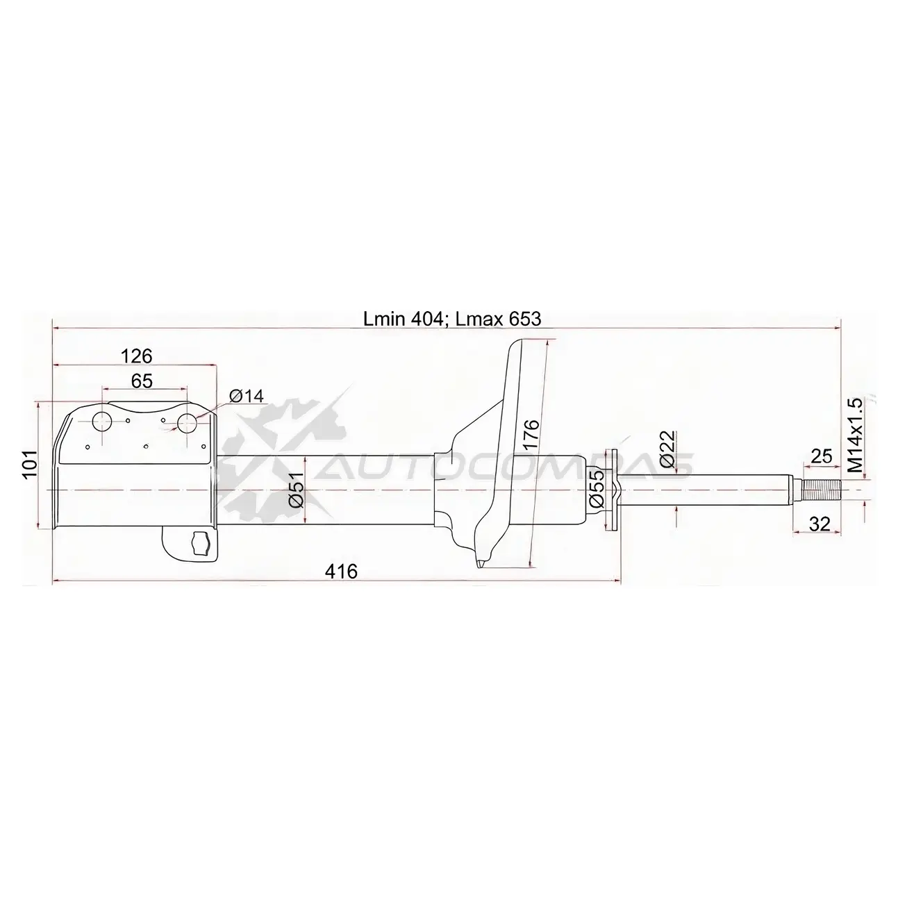 Стойка амортизатора задняя SUBARU IMPREZA/LEGACY 92-98 справа 4WD SAT 1422820350 ST20362AA020 6ZV5Q LF