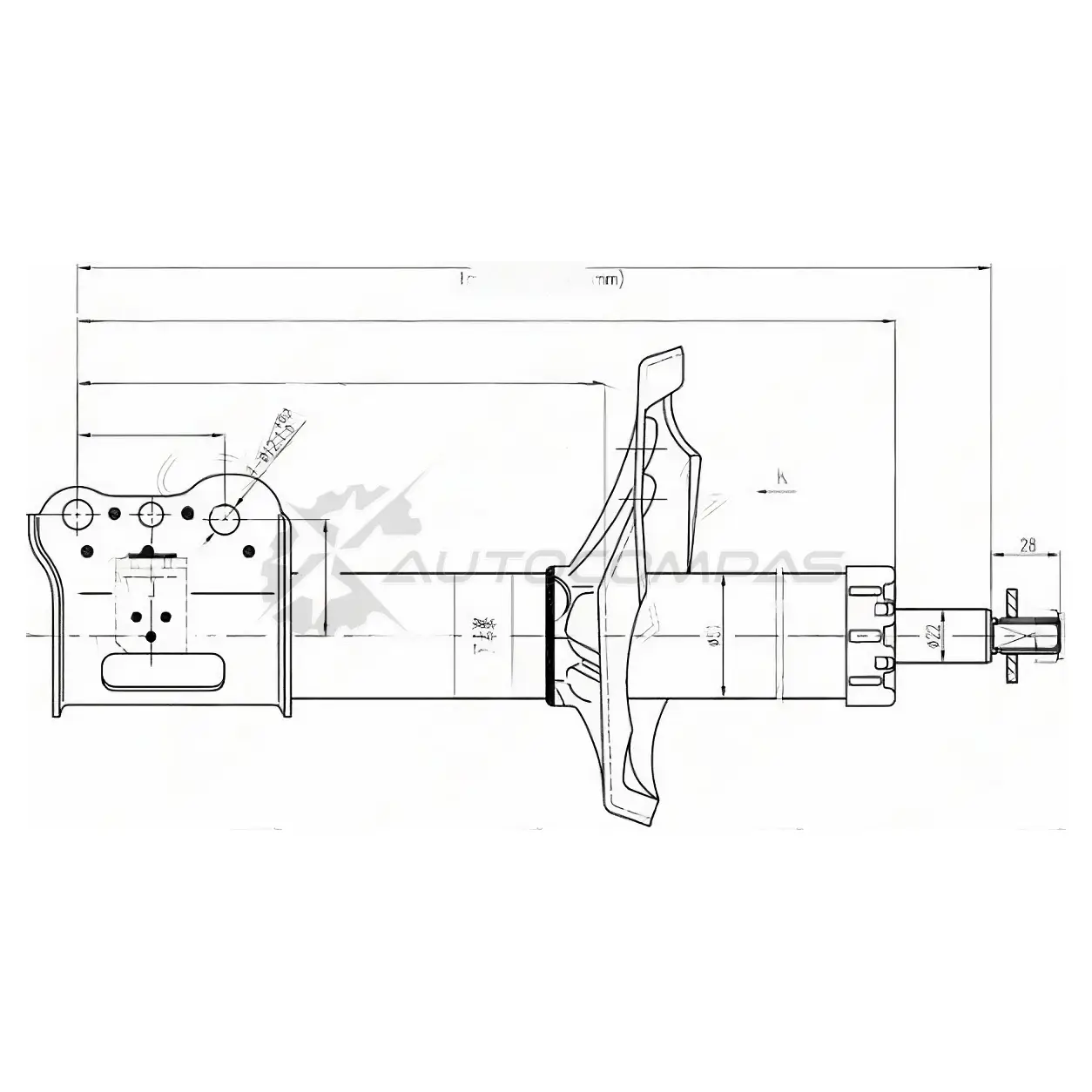 Стойка амортизатора передняя MAZDA CAPELLA/626 97-02 слева SAT S2 I2K STGE4T34900A 1422809588
