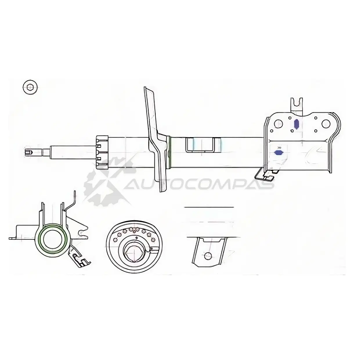 Стойка амортизатора передняя NISSAN QASHQAI/DUALIS/ROGUE S35/X-TRAIL 06- справа SAT ZDB3 9 1422815412 STE4302JD04A изображение 0