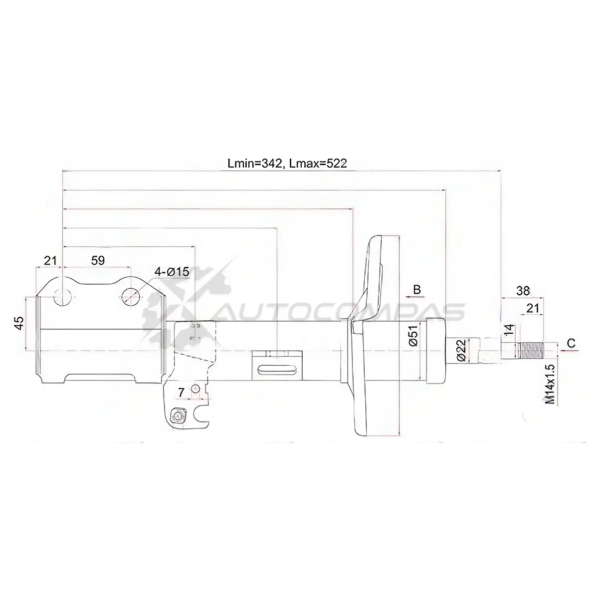 Стойка амортизатора передняя Toyota ALLION/PREMIO 07- слева SAT JH1 GW 1422828353 ST4852080138