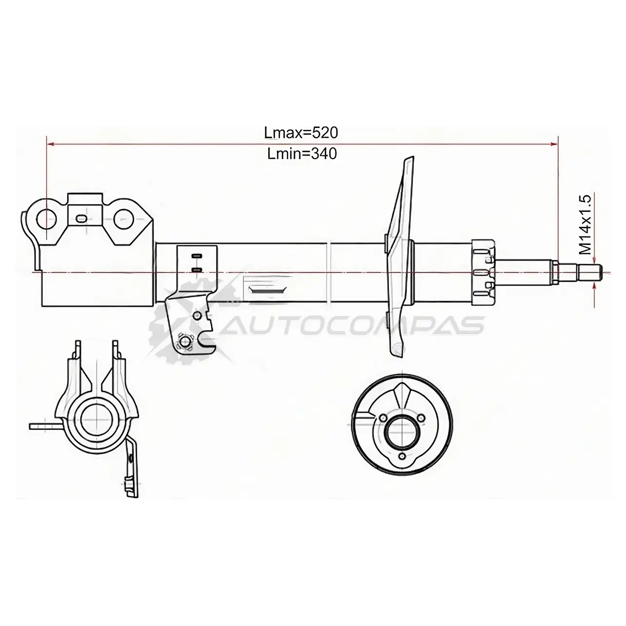 Стойка амортизатора передняя Toyota CALDINA 02-07 справа SAT ST4851080225 1422828310 E5JCO OQ