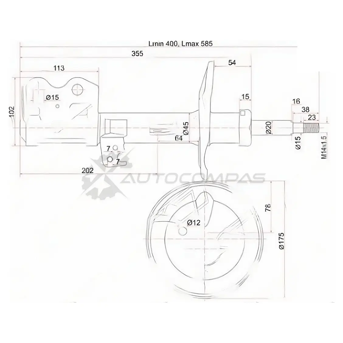 Стойка амортизатора передняя Toyota PRIUS 03- справа SAT GYT 4VM ST4851049495 1422828346