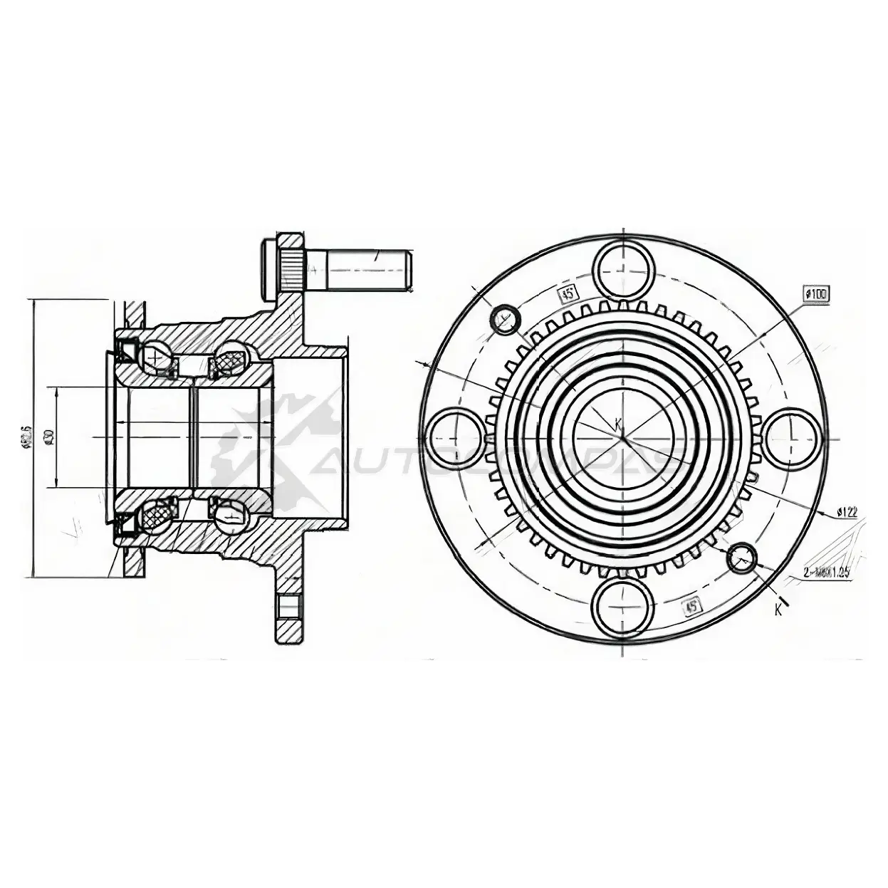 Ступица с подшипником задняя MAZDA FAMILIA/323 BJ5P 98 SAT 1422801819 GTP 2ETR STB6032615XB