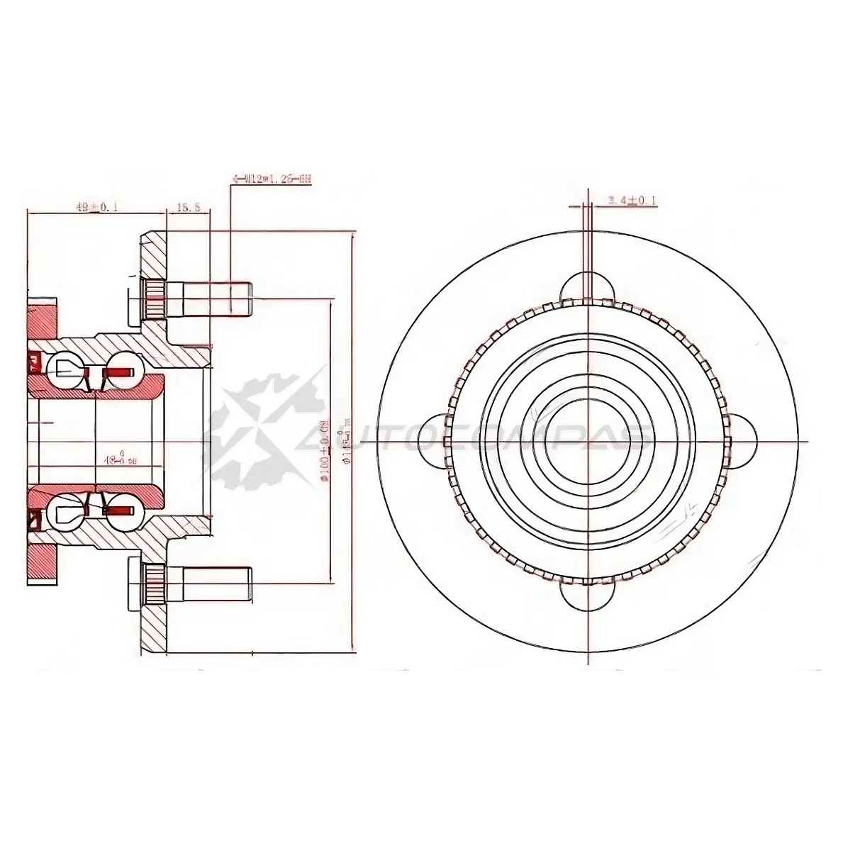 Ступица с подшипником задняя NISSAN WINGROAD/AD Y11 99- (4*100) SAT ST4320073R08 1422815131 RWV QM3G изображение 0