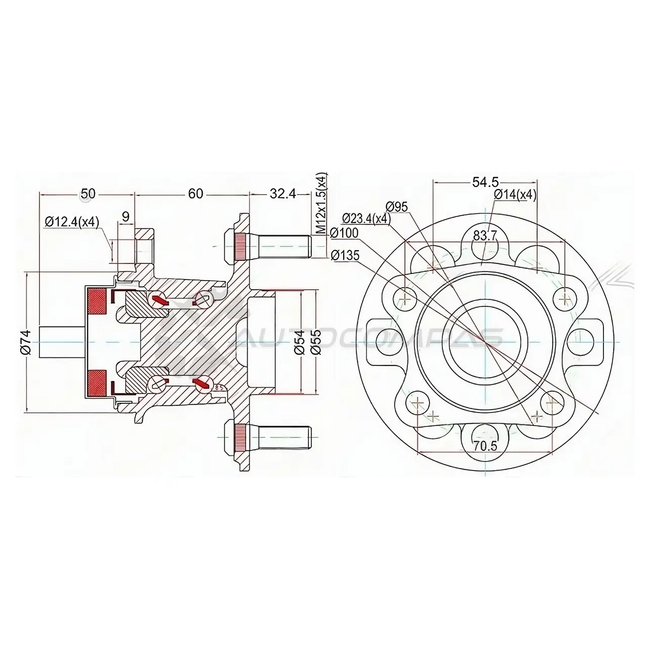 Ступица с подшипником задняя Toyota VITZ KSP90,NCP9,SCP90/RACTIS NCP10,SCP100/BELTA SP92 05- (с ABS) SAT ST4245052060 V005 8 1422822386 изображение 0