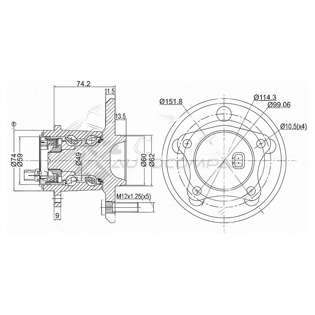 Ступица с подшипником задняя левая Toyota WINDOM MCV30/CAMRY ACV40 SAT YHTR7Q T 1422822379 ST4246006010 изображение 0