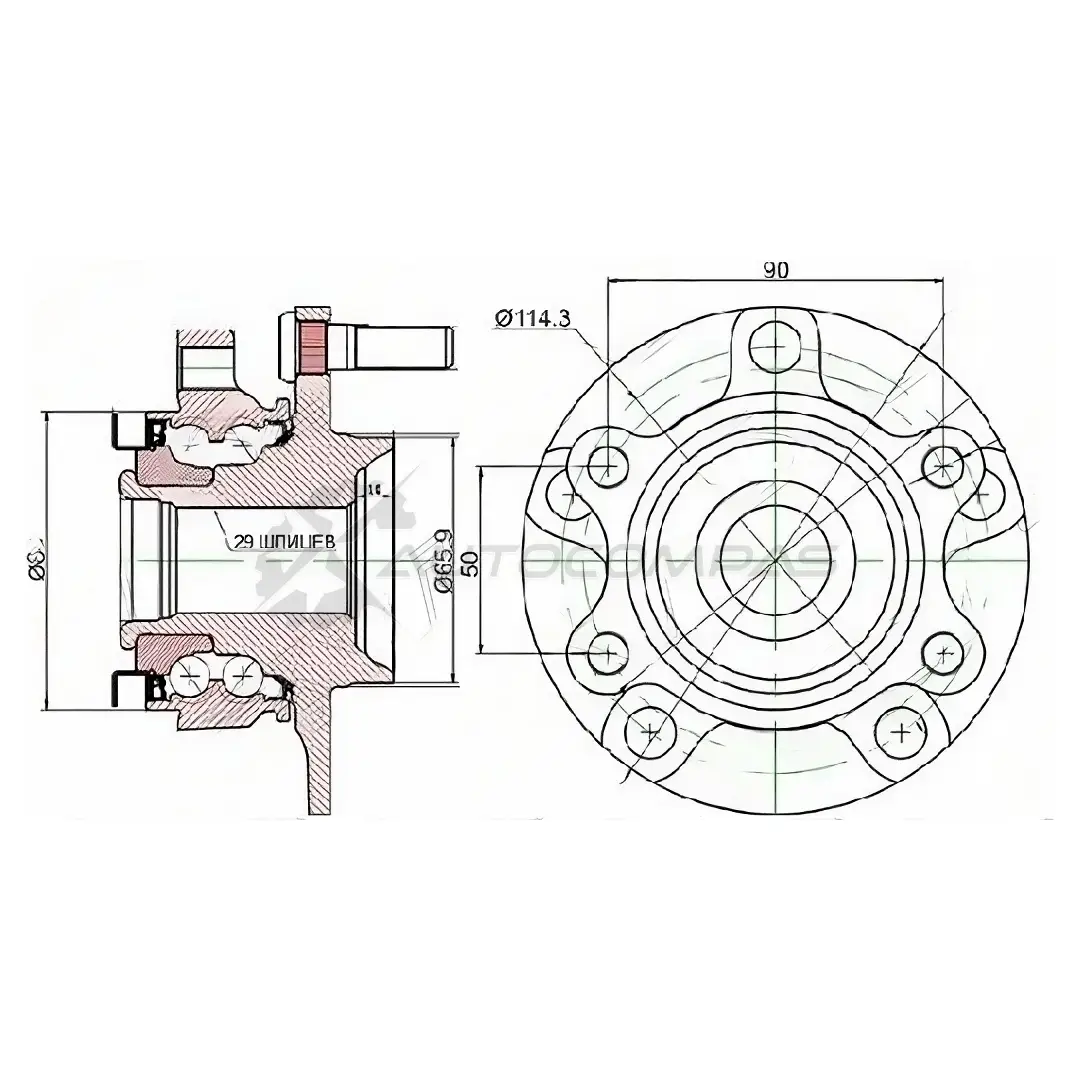 Ступица с подшипником передняя NISSAN QASHQAI J10E 06-/X-TRAIL J31 07-/ROGUE S35 07 SAT FAB TB8O ST40202JG000 1422815135
