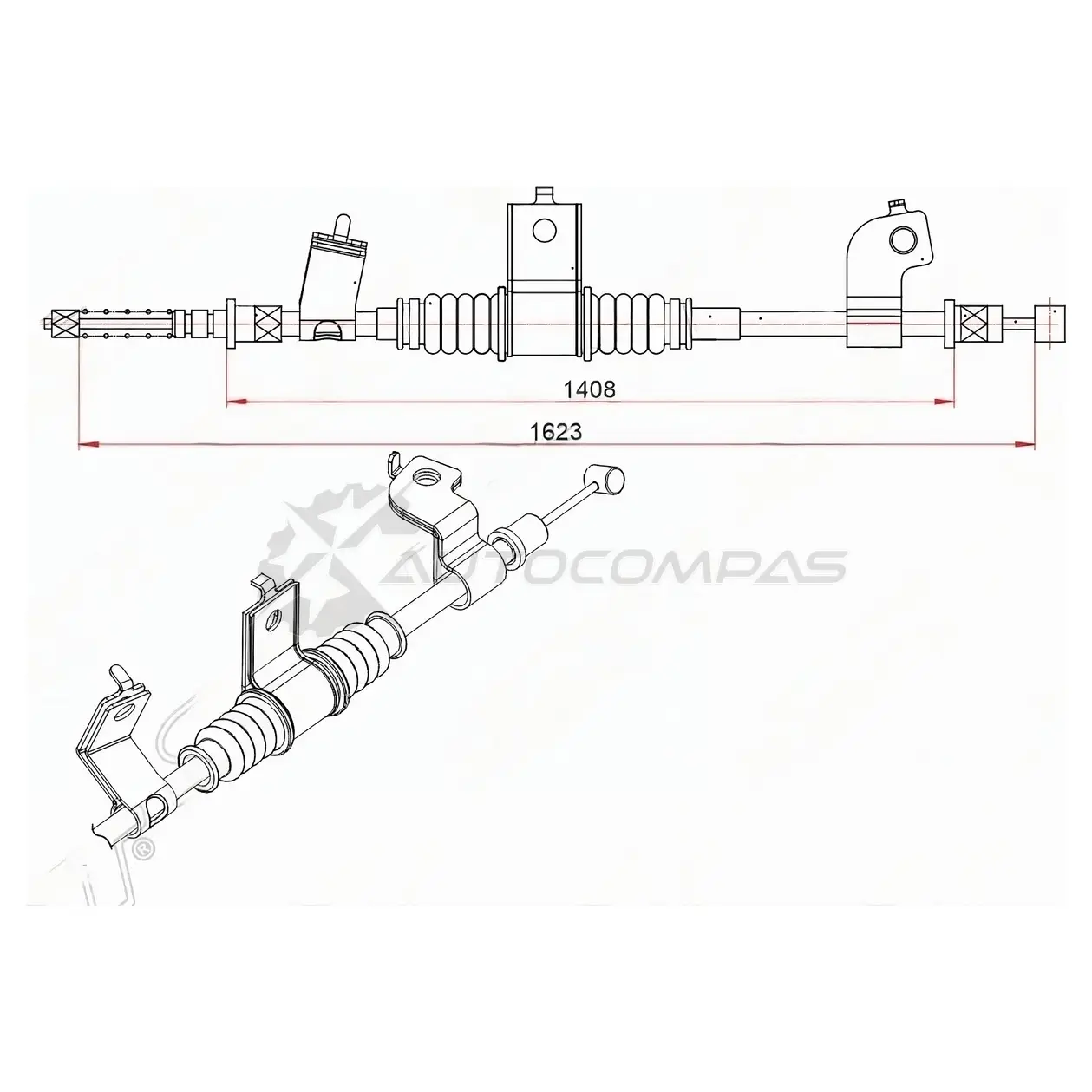 Трос ручника MITSUBISHI OUTLANDER 06-12 SAT 5OA0 XA ST520118 1440990773 изображение 0