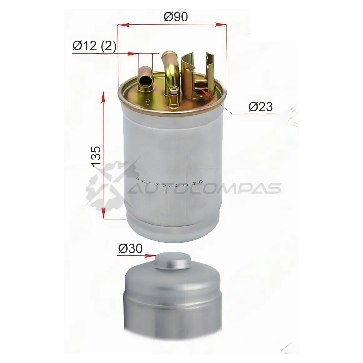 Топивный фильтр AUDI A6/C5 2.5 TDI 97-05/VW PASSAT B5 2.5 TDI 96-05 SAT 5H FH2L7 1440547070 ST057127401A