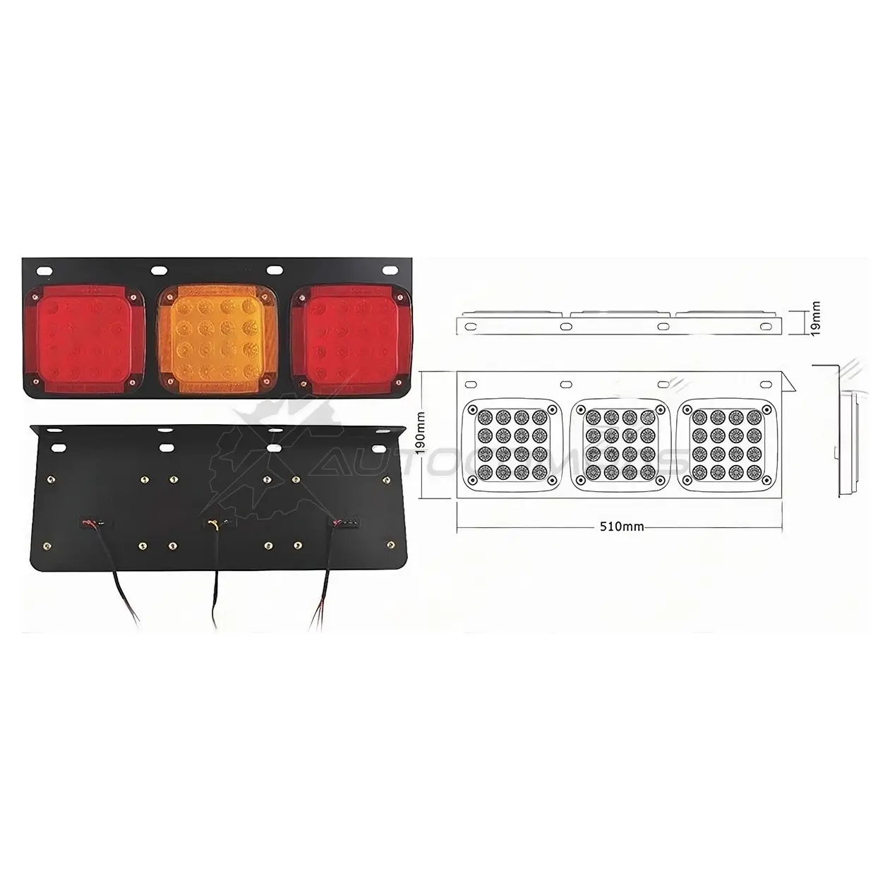 Задний фонарь UNIVERSAL 12V (510x190x65mm) диодный SAT SD201712V IPL TBF 1440991234