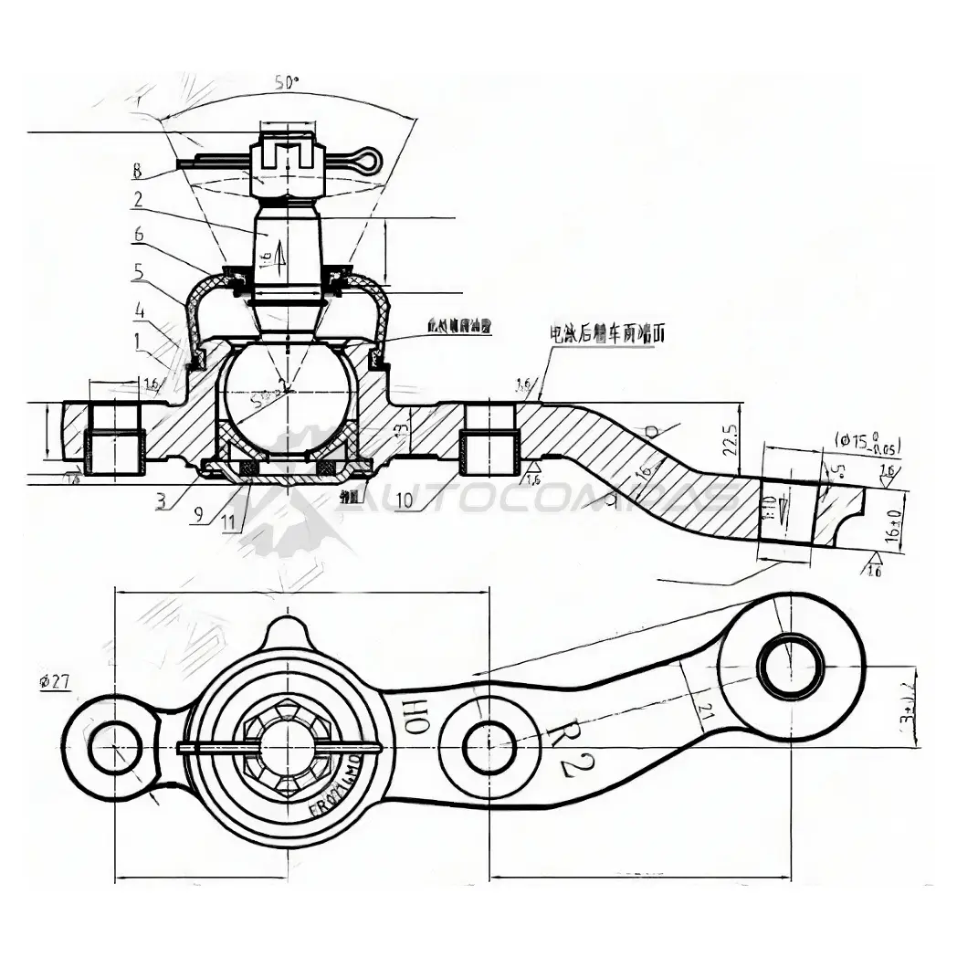 Шаровая опора Toyota ARISTO/CROWN/MAJESTA/SOARER/LEXUS GS300/400/430/SC430 97-05 справа SAT ST4333039535 1422823238 H26K Z изображение 0