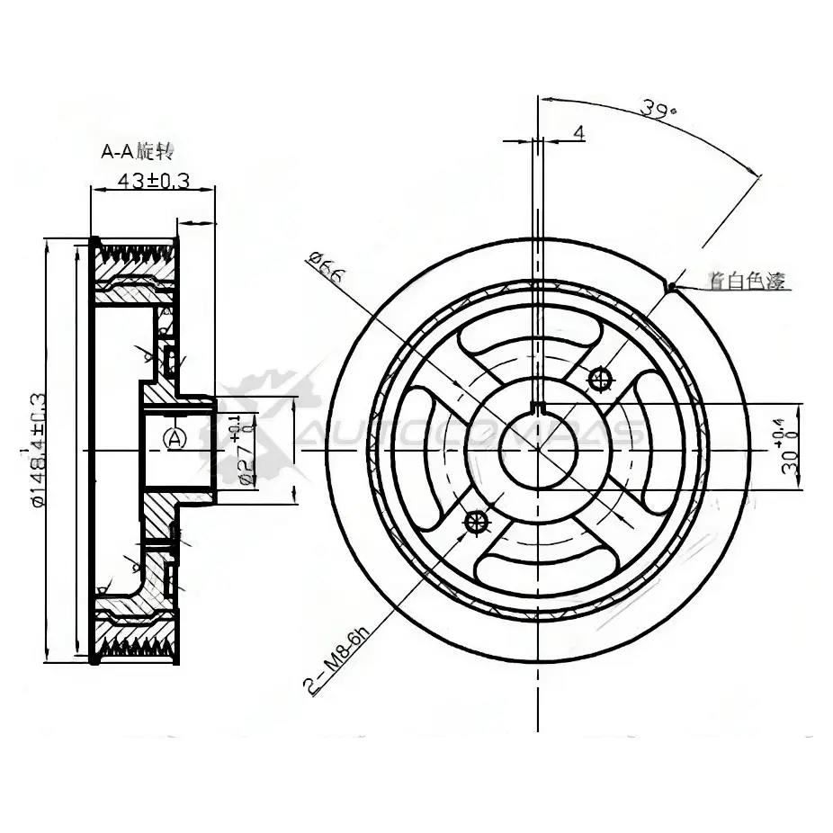 Шкив коленвала Toyota AVENSIS/CALDINA/CAMRY/GAIA/HARRIER/IPSUM/NOAH/PREMIO/RAV4/VISTA/WISH 1/2AZ 01 SAT 1422822605 ST1347028020 W QH9H