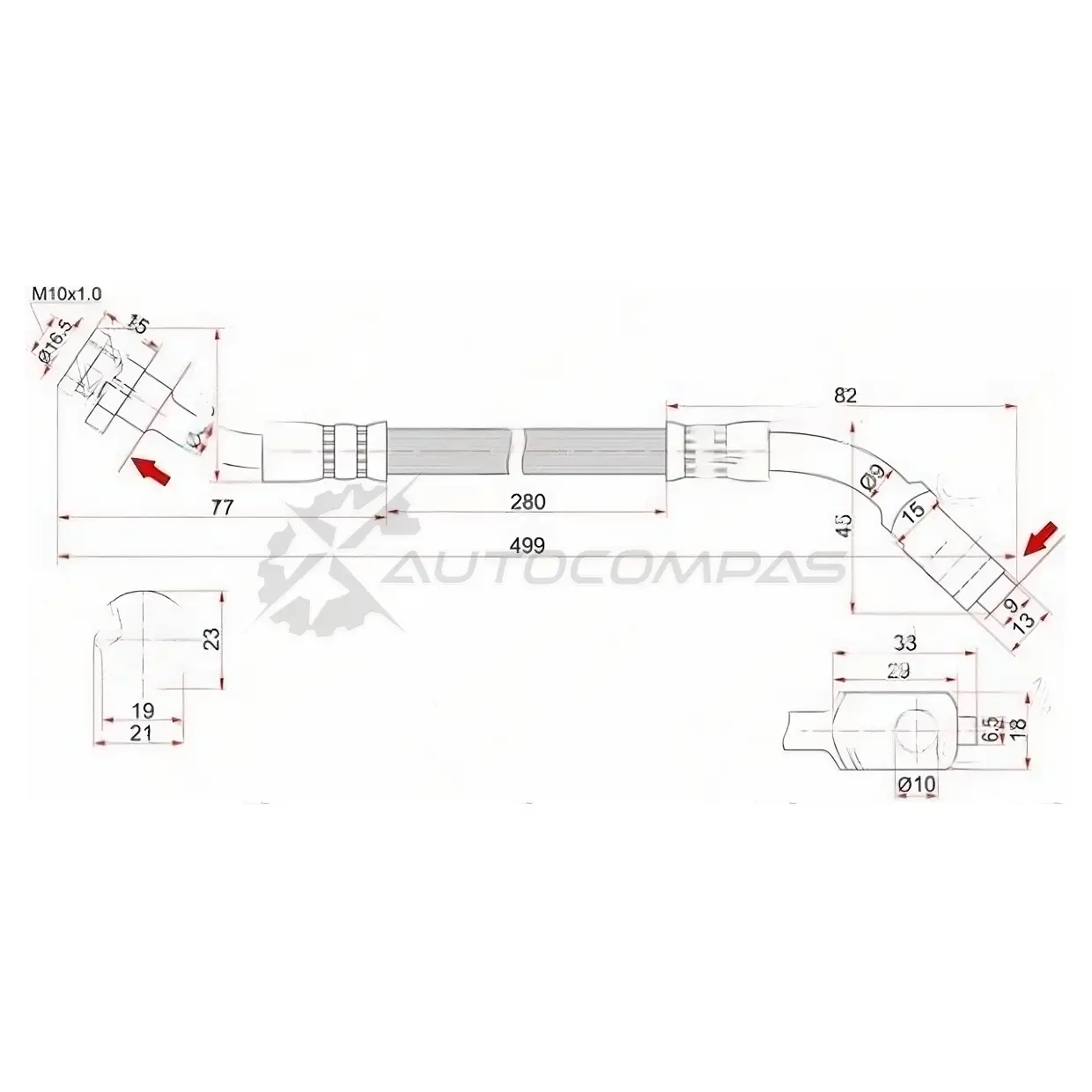 Тормозной шланг передний (Таиланд) NISSAN DATSUN/MISTRAL/PATHFINDER/TERRANO2 86- слева SAT ST4621131G11 1422815187 RUUY6 84 изображение 0