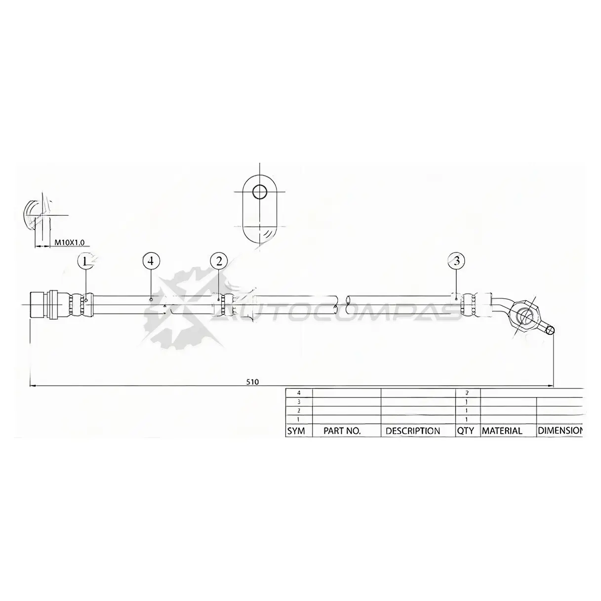 Тормозной шланг передний (Таиланд) Toyota AVALON/CAMRY/SCEPTER/WINDOM/LEXUS ES300 91-98 справа SAT 85DJ07 1 ST9094702734 1422822514 - Изображение 1