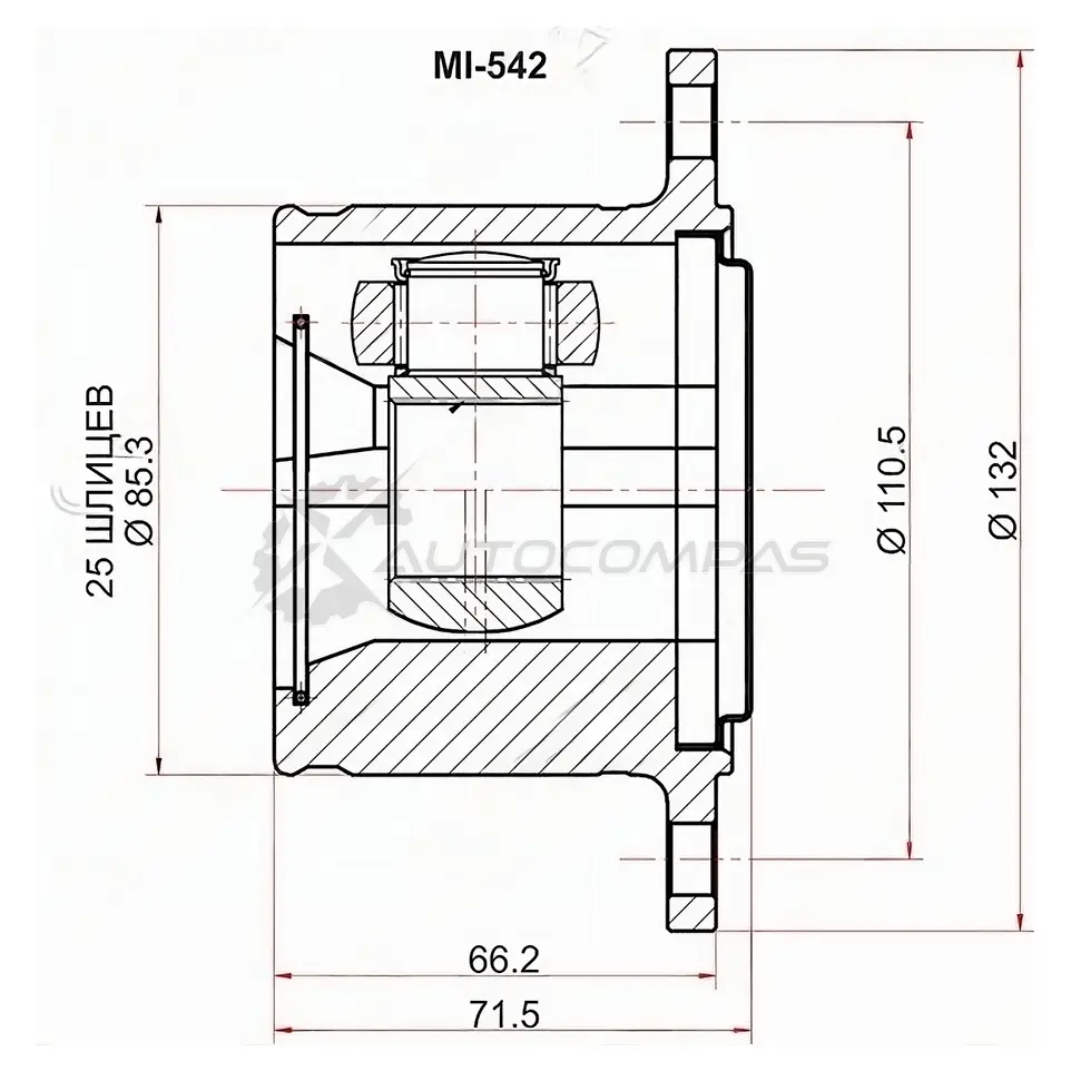 Шрус внутренний справа MITSUBISHI PAJERO/MONTERO V23/24/25/41/43/46/DELICA94-06 SAT 8 UVLZ 1422814478 MI542