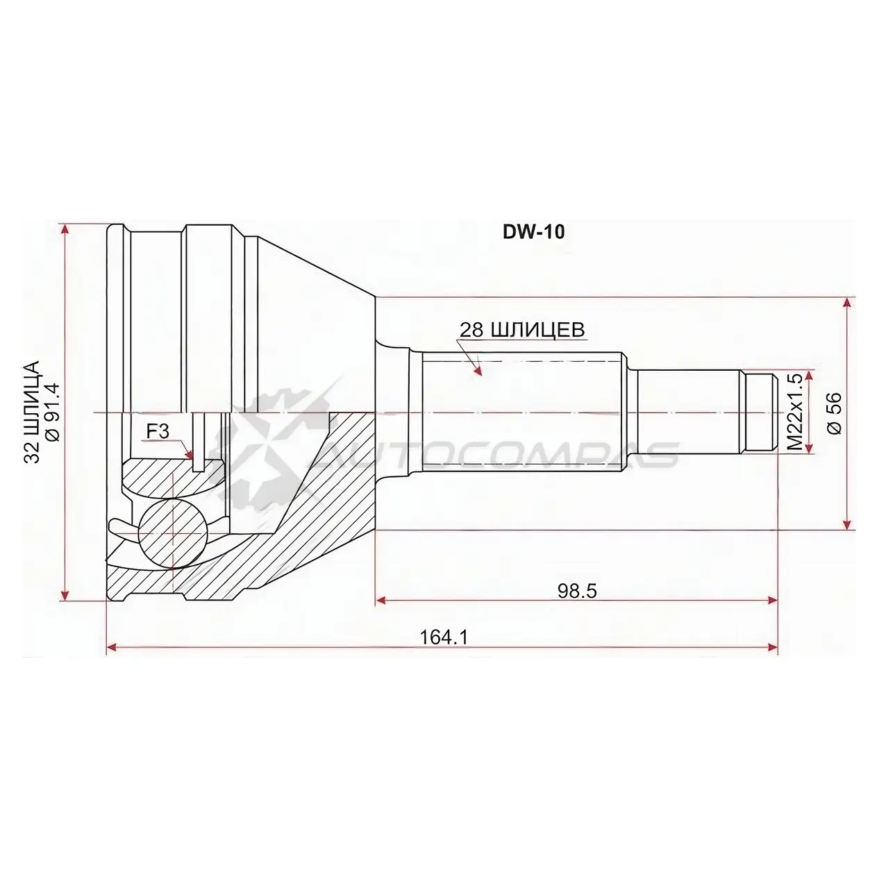 Шрус наружный CHEVROLET EPICA V200/250 03-07-/DAEWOO KALOS 2.0 02 SAT ZW8V 1I DW10 1440518183