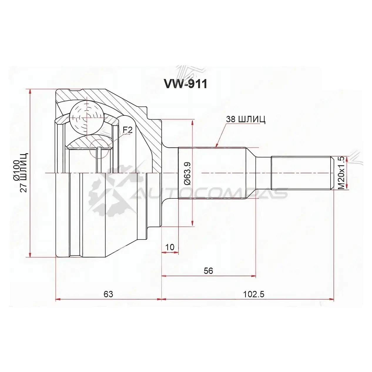 Шрус наружный VOLKSWAGEN MULTIVAN V 03-/TRANSPORTER V 03 SAT ZULW5 O VW911 1440547842 изображение 0