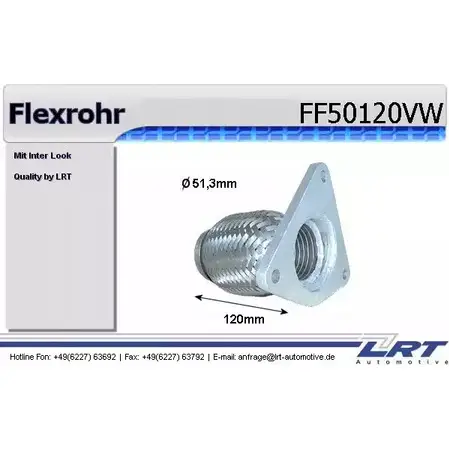 Гофра глушителя LRT FF50120VW 1191271 BK1BD QXJ 7R изображение 0