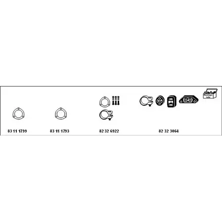Система выпуска ОГ HJS MT-Fi95 RQ2SW 69XW6M S 1201121
