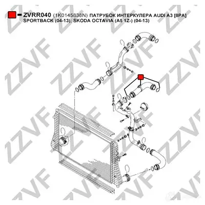 Патрубок интеркулера ZZVF 1437880758 ZVRR040 PU BB9HG изображение 1