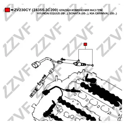 Клапан регулировки фаз грм, vvti ZZVF ZV230CY TC PX3 1424395908 изображение 3