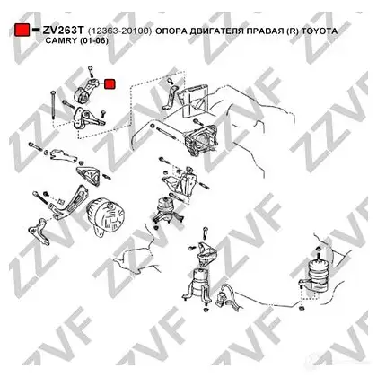 Подушка двигателя ZZVF WAEN8 33 1437882570 ZV263T изображение 2
