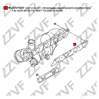 Прокладка выпускного коллектора ZZVF ZVVY007 1437882689 5 W190G изображение 1