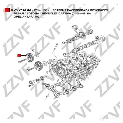 Шестерня распредвала ZZVF Q54O7J 5 1424395903 ZV216GM изображение 2