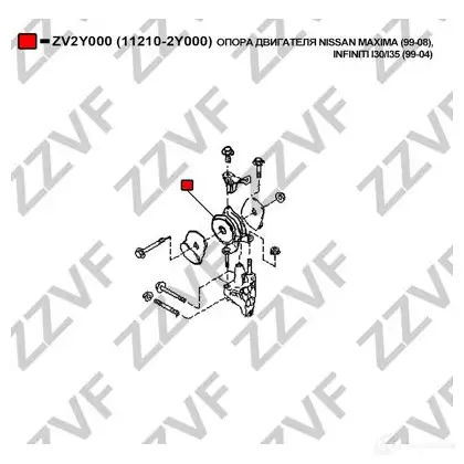 Подушка двигателя ZZVF 1424988939 ZV2Y000 JQN 50SA изображение 3