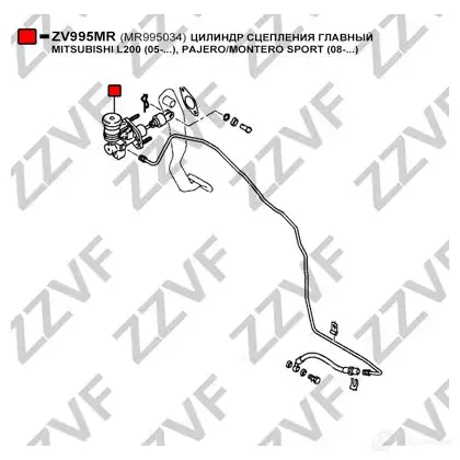 Главный цилиндр сцепления ZZVF 1424744177 ZV995MR ZU2 BT изображение 3