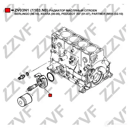 Масляный радиатор двигателя ZZVF 1424488111 9CSA5 OU ZV03N1 изображение 3
