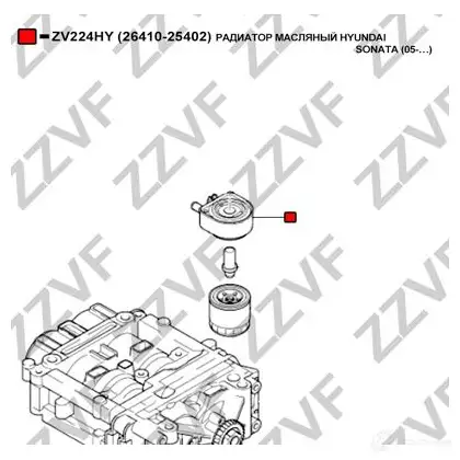 Масляный радиатор двигателя ZZVF 1424488169 07Y RQ ZV224HY изображение 3