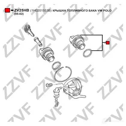 Крышка топливного бака ZZVF 1437882027 4T VH0 ZV25HB изображение 2