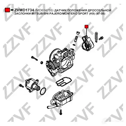 Датчик дроссельной заслонки ZZVF 1424709044 ZVMD1734 ZPS 91 изображение 1