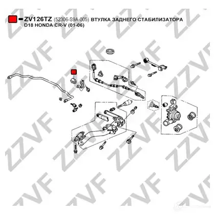 Втулка стабилизатора ZZVF 1424587985 R0HHJ O ZV126TZ изображение 2