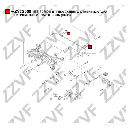Втулка стабилизатора ZZVF 1424588118 ZV2S000 LWI HU3 изображение 2