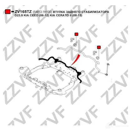 Втулка стабилизатора ZZVF 1424588022 ZV165TZ 5SQP UAX изображение 2
