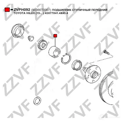 Подшипник ступицы колеса ZZVF ZVPH092 1424523010 A Y6DEC изображение 2
