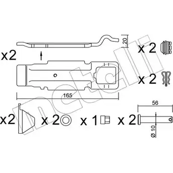Ремкомплект тормозных колодок METELLI JU F2U FAXOMP 1217275 KIT.017 изображение 0