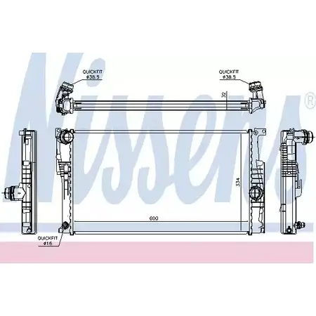 Радиатор охлаждения двигателя NISSENS 1218177 01ASV5V 6A6D2 1 60818