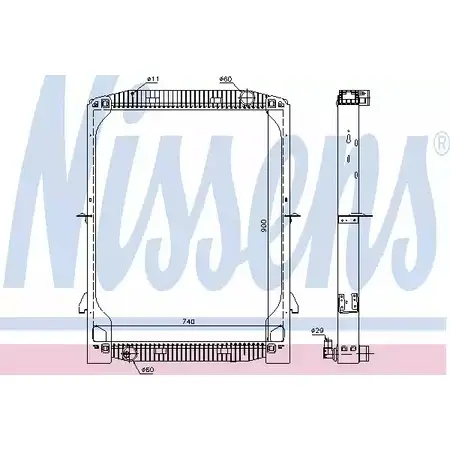 Радиатор охлаждения двигателя NISSENS 61971 6C J4MIP BL53Q 1218711