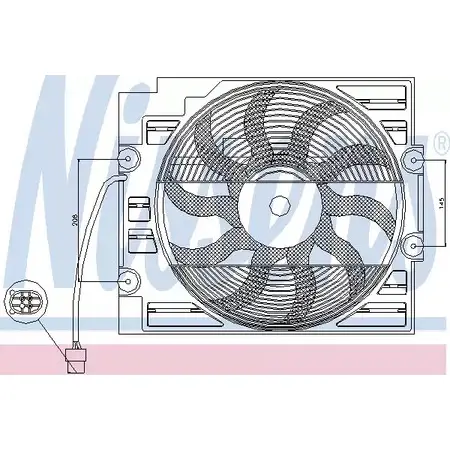 Вентилятор, конденсатор кондиционера NISSENS 8M03W 85629 5B 9S51 1222807 изображение 0