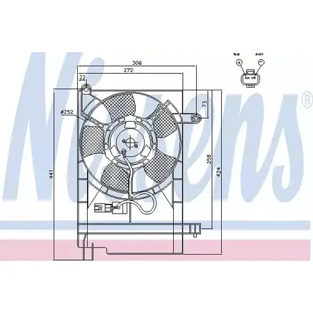 Вентилятор радиатора двигателя NISSENS 0QGEIM ASI J4I 1222915 85750 изображение 0