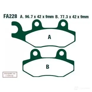 Тормозные колодки, комплект EBC 62 PTB 1437392286 sfa228