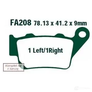 Тормозные колодки, комплект EBC fa208tt 1437391034 X PU8Z