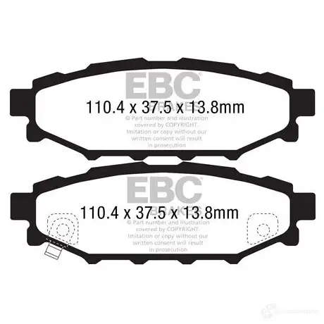 Тормозные колодки, комплект EBC dp1584 1438417415 VENX K9 - Изображение 1